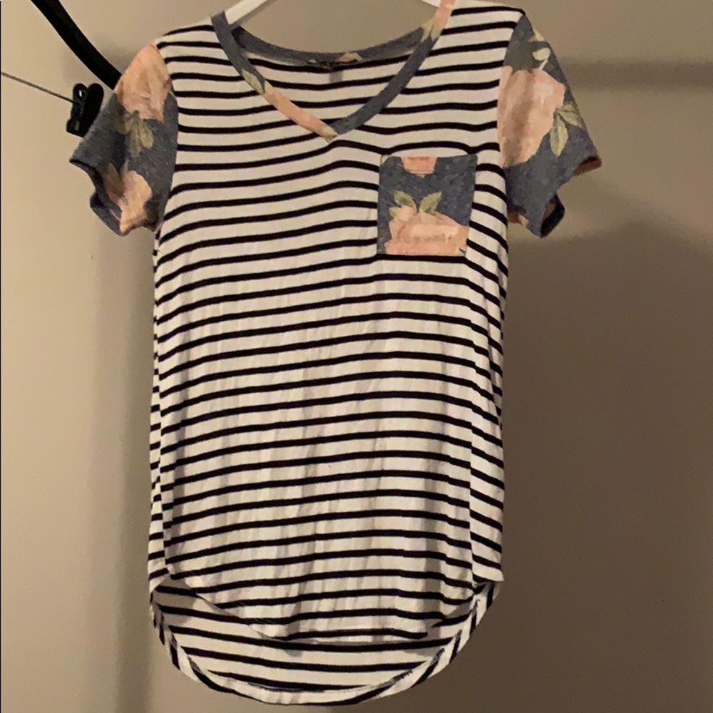 Striped Floral Top